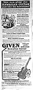 1928 Hawaiian Guitar Music Room Ad