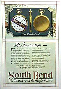 Rare 1918 Color Southbend Pocket Watch Ad