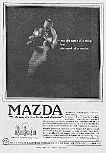 Wonderful 1918 Art Deco Mazda Light Bulb Ad