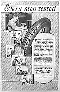 Deco 1925 Pennsylvania Balloon Tires Mag. Ad