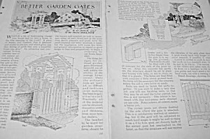 1927 Build Better Garden Gates Mag. Article