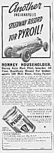 1938 Pyroil Indy 500 Racing Related Ad