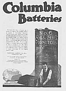 1918 Art Deco Columbia Batteries Mag. Ad