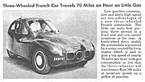 1946 French Three-wheeled Car Mag Article