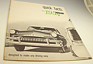 1954 Mercury Sales Quick Facts Brochure-original