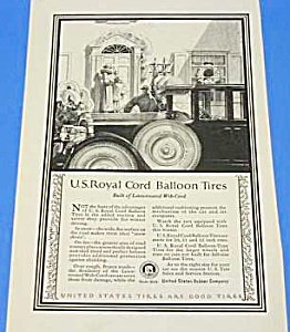 1924 Us Royal Chord Balloon Tires Art Deco Ad