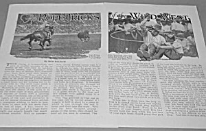 1927 Cowboy Wild West Rope Tricks Mag Article