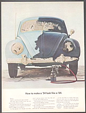 1964 Vw Volkswagen Beetle Original Magazine Ad