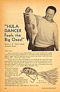 1947 Fred Arbogast Hawaiian Hula Dancer Fishing Lure Ad