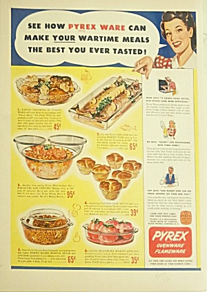 1943 Pyrex Bakeware - Bowls Color Ad