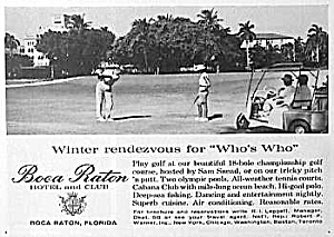 1961 Boca Raton Florida Golf Club Ad