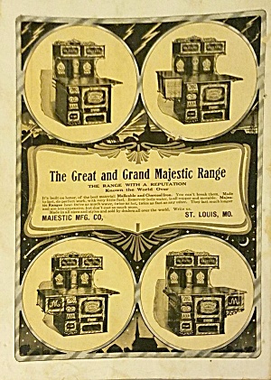 1910 Great And Grand Majestic Range Stove Magazine Ad