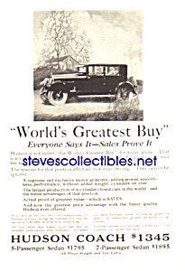 1925 Hudson Coach Auto Magazine Ad