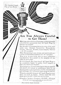 1919 Ac Spark Plug Sparkplug Automotive Ad