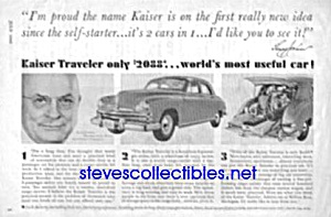 1949 Kaiser Traveler Auto Automobile Car Ad