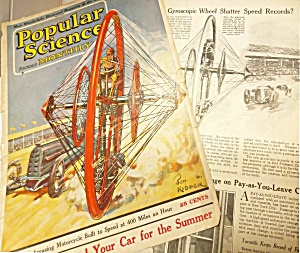 1923 Single Wheel Motorcycle Magazine Article