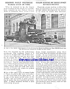 1923-200,000 Pound Safe Cleveland, Ohio Mag. Article