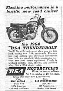 1964 Bsa Motorcycle Ad