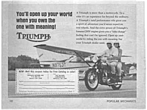 1967 Triumph Motorcycle Magazine Ad