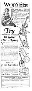 1929 Wurlitzer Saxophone-clarinet+ Music Room Ad