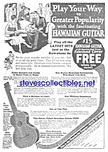 1926 Hawaiian Guitar Music Room Ad