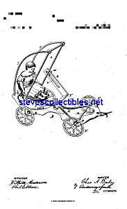 Patent Art: 1880s Bailey Cast Iron Toy Swing Cart
