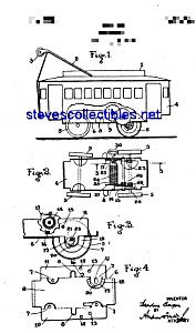 Patent Art: 1920s Chein Streetcar Tin Toy Windup