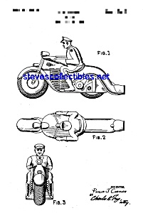 Patent Art: 1950s Police Motorcycle Whistle Toy