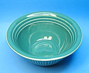 Vintage Usa Ribbed Green Pottery Small Bowl