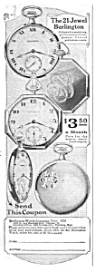 1914 Burlington 21 Jewel Pocket Watch Ad