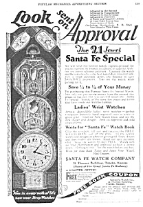 1927 Santa Fe Special Pocket Watch Ad