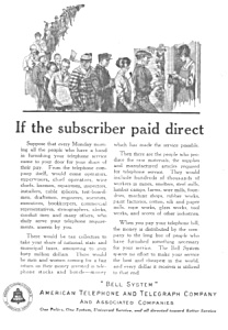 1923 At&t Telephone Phone Ad