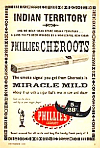 1959 Phillies Cheroots Cigar Tobacciana Ad