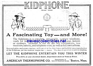 1920 Kidphone Toy Telephone Mag Ad