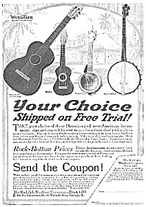 1918 Guitar, Banjo, Ukelele Music Room Ad