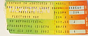 Vintage 1982 Fleetwood Mac Concert Ticket Stub