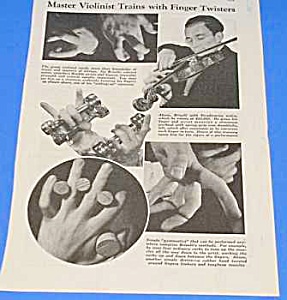 1939 Master Violinist Finger Training Mag. Article