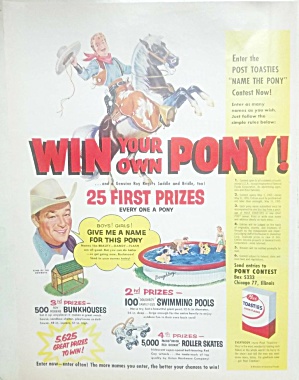 1955 Roy Rogers Post Toasties Cereal