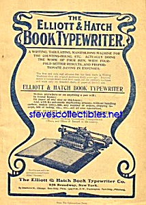 1902 Elliott And Hatch Book Typewriter Ad