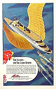 1950s Matson Ocean Liner To Hawaii Ad