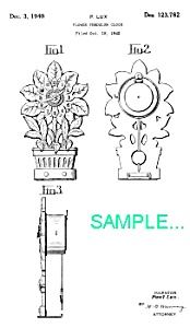 Patent Art: 1940s Lux Sunflower Pendulette Clock