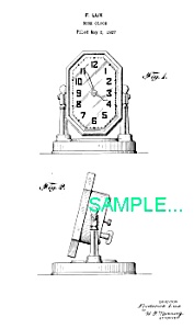 Patent Art: 1920s Lux Karolith Desk Clock - Matted