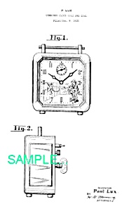 Patent Art: 1930s Lux Organgrinder Animated Clock