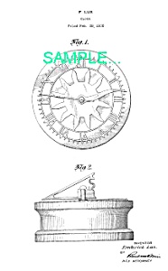 Patent Art: 1930s Lux Rotary Sundial Clock - Matted