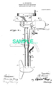 Patent Art: 1911 Evinrude Outboard Motor - Matted Print