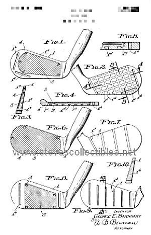 Patent Art: 1930s Golf Club Design - Matted For Framing