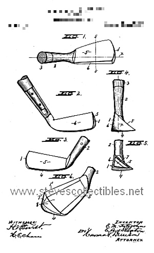 Patent Art: 1918 Golf Club Design - Matted For Framing