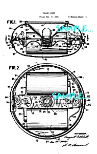 Patent Art: 1930s Chase Brass Flashlight - Matted Print