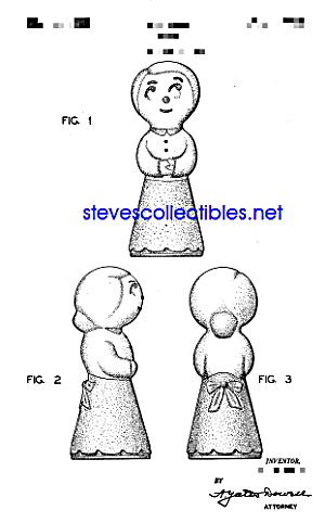 Patent Art: 1940s Shawnee Pottery Sock Darner Doll