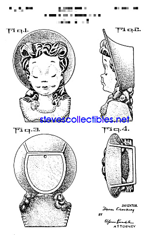 Patent Art: 1950s Girl In Hat Spaulding Wall Pocket